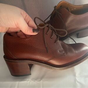 Ralph Lauren Made In Italy Womens Size 6 Chunky Heel Shoes Bootie Brown Leather